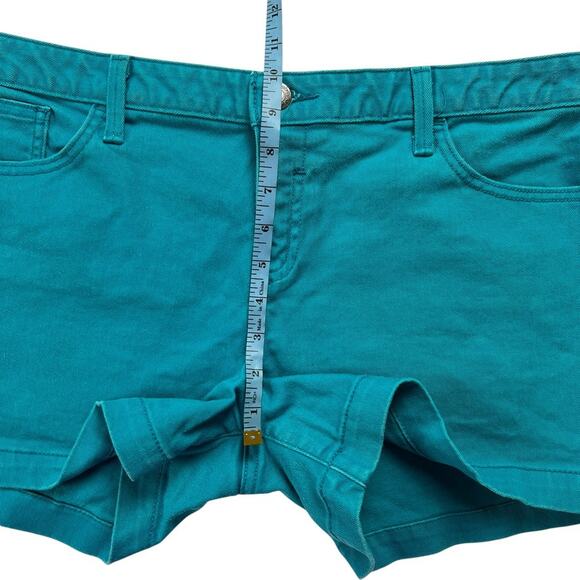 Calvin Klein Jeans Shorts Teal Colored Denim Mid Rise Women's 14 Size 32 Waist - Picture 5 of 11